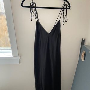 VICTORIA SECRET black satin slip